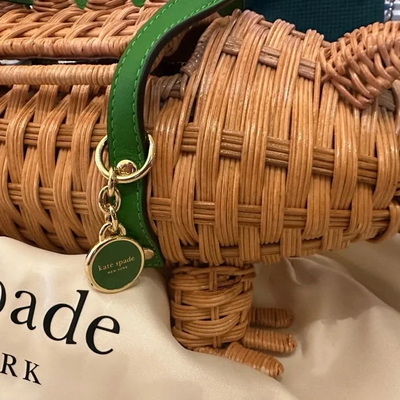 NWOT Kate Spade Wicker Alligator with Green Accent - Picture 2 of 6